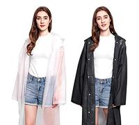 Mitening Poncho Pluie, Poncho Impermeable, Réutilisable Poncho Matériel EVA, Poncho Pluie à Capuche Femme et Homme, Réutilisable et Pliable, pour Les Festivals de Camping et Les Randonnées (2 Pièces)