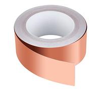 Mitening Ruban de Cuivre 30m x 50mm, Premium Feuille de Cuivre Bande Ruban Adhésif EMC Blindage Ruban Adhésif pour Blindage EMI, Artisanat, Anti-limaces, Réparations Electriques, Circuits Papier