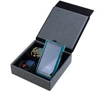 MITER Case de Transport Coque Couverture pour DAP + écouteurs, Faite à la Main en Italie PU Cuir Étui Rigide pour 4 écouteurs IEM Lecteur Audio numérique (4 Écouteurs Plats Couverture - Noir)