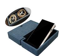 Miter Étui Coque de Transport pour écouteurs DAP + écouteurs, Fait à la Main en Italie PU étui Rigide pour 2 écouteurs IEM + 1 Lecteur Audio numérique Housse de Transport (Grande Taille-Bleu Indigo)