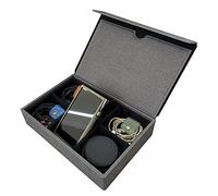 Miter Multi étui de Transport Coque pour 6 écouteurs ou 1 Lecteur de Musique + 4 écouteurs IEM, boîte de Rangement à Couverture Rigide en Cuir PU Italien Fait à la Main (Multi Case Noir)