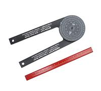 MITER SAW PROTRACTEUR, 18,5 cm 360 degrés Angle Finder Portable Angle Mesurer Tool avec crayon pour les plombiers de charpentiers et tous les métiers du bâtiment