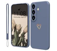 Mitetabo Coque de protection pour Samsung Galaxy A57 5G - En silicone avec cœur d'amour doré - Fine - Anti-rayures - Protection complète - Gris
