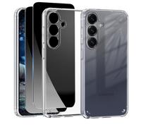 Mitetabo Coque de protection pour Samsung Galaxy S25 5G avec 2 films de protection d'écran en verre trempé anti-éclaboussures et protection de l'appareil photo - Anti-chocs - Militaire - En