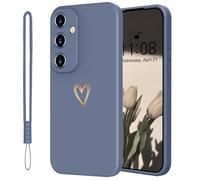 Mitetabo Coque de protection pour téléphone portable Samsung Galaxy A14 5G en silicone avec cœur d'amour doré - Fine - Anti-rayures - Protection complète - Pour Samsung Galaxy A14 - Gris