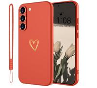 Mitetabo Coque de protection Samsung Galaxy A36 5G en silicone cœur d'amour doré - Fine - Anti-rayures - Protection complète