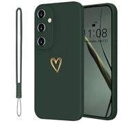 Mitetabo Coque pour téléphone portable Samsung Galaxy A14 5G en silicone avec cœur d'amour doré, Samsung A14 Coque fine en or Love Coque de protection mince anti-rayures à protection complète pour