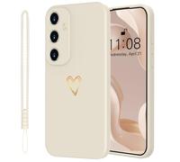 Mitetabo Coque pour téléphone Samsung Galaxy A14 5G en silicone avec cœur d'amour doré, Samsung A14 Coque fine en or Love Coque de protection fine et anti-rayures à protection complète pour Samsung