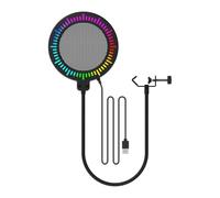 Mitheuum Filtre anti-vent pour microphone avec éclairage RVB anti-reflet | L'éclairage RVB anti-reflet et un filtre double couche robuste offrent une performance stable dans les environnements
