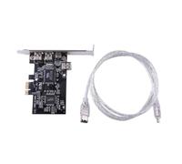 Mitheuum Firewire Carte PCIe 4 ports 1394b/1394a, pilote Plug&Play Pro | Boîtier solide en polycarbonate + métal avec carte FireWire 800 à 4 ports ; comprend un câble 6 broches vers 4 broches