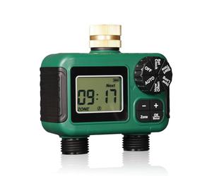Mitheuum Minuteur d'eau 2 sorties avec écran LCD IP55 pour 2 zones | Le verrou enfant maintient les paramètres à l'abri des mains curieuses, tandis que les 2 sorties permettent l'irrigation