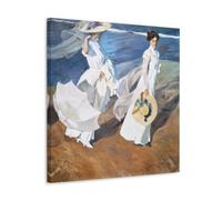 MITHFND Joaquín Sorolla Painter Works《Walk on The Beach or Paseo A Orillas Del Mar》Poster d'œuvres d'art cool Impression sur toile Décoration d'intérieur Idée cadeau 60 x 60 cm