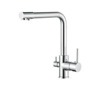 Mitigeur 3 voies pour équipement d'osmose inverse. Robinet avec 2 sorties d'eau. 1 pour eau de ville chaude et froide. Une autre façon d'obtenir de l'eau osmosée. Babagua.