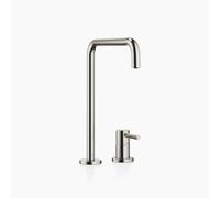 Mitigeur à deux trous Dornbracht META SQUARE avec rosaces simples, portée de 235 mm, 32815861-06, Couleur: Platine brossé