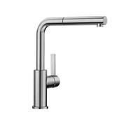 BLANCO Lanora-S 523123 (Version UE) Robinet de Cuisine en Acier Inoxydable Massif Brossé avec Bec Extractible Haute Pression