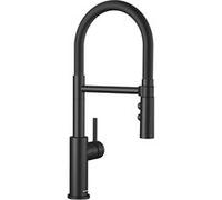 Catris-S Flexo Mitigeur pour évier avec douchette double jet et bec orientable à 360°, Noir mat (525793)