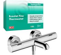 hansgrohe Ecostat Fine thermostat de baignoire, saillie 177mm, apparent, 2 consommateurs, 13325000, Couleur: chrome