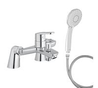 Mitigeur baignoire JACOB DELAFON Aimé + pommeau de douche Juliette + flexible de douche métal + colonnettes