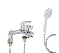 Mitigeur baignoire JACOB DELAFON Aimé + pommeau de douche Juliette + flexible de douche métal + colonnettes Idro'Flex