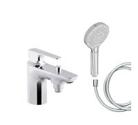 Mitigeur baignoire JACOB DELAFON Aleo+ + pommeau de douche Metro + flexible de douche lisse