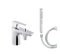 Mitigeur baignoire JACOB DELAFON Aleo+ + pommeau de douche Shift+ carré + flexible de douche lisse