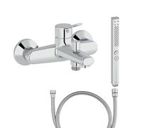 Mitigeur baignoire JACOB DELAFON Eo + pommeau de douche Shift+ carré + flexible de douche métal