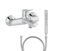Mitigeur baignoire JACOB DELAFON Eo + pommeau de douche Shift+ rond + flexible de douche métal