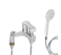 Mitigeur baignoire JACOB DELAFON July + pommeau de douche Juliette + flexible de douche lisse + colonnettes Idro'Flex