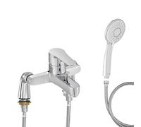 Mitigeur baignoire JACOB DELAFON July + pommeau de douche Juliette + flexible de douche métal + colonnettes Idro'Flex