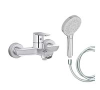 Mitigeur baignoire JACOB DELAFON July+ + pommeau de douche Metro + flexible de douche lisse