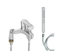 Mitigeur baignoire JACOB DELAFON July + pommeau de douche Shift+ rond + flexible de douche lisse + colonnettes Idro'Flex