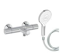 Mitigeur baignoire JACOB DELAFON Simone + pommeau de douche Metro signature + flexible de douche lisse