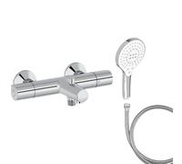 Mitigeur baignoire JACOB DELAFON Simone + pommeau de douche Metro signature + flexible de douche métal