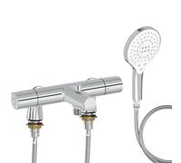 Mitigeur baignoire JACOB DELAFON Simone + pommeau de douche Metro signature + flexible de douche métal + colonnettes Idro'Flex