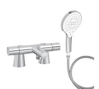 Mitigeur baignoire JACOB DELAFON Simone + pommeau de douche Metro signature + flexible de douche métal + colonnettes
