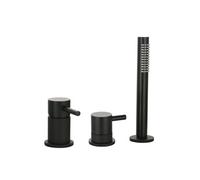 Mitigeur baignoire mécanique 3 trous Cox pour remplissage par le vidage avec douchette Noir mat