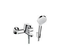 Mitigeur baignoire mécanique Focus chromé + pack pommeau de douche Crometta 2 jets + support + flexible