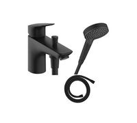 Mitigeur baignoire mécanique Logis C2 + pack pommeau Vernis Blend 2 jets EcoSmart + flexible Isiflex 160 cm noir mat