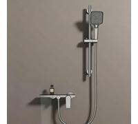 Mitigeur Baignoire Mural Cascade Mitigeur Bain Douche Mural Entraxe 150 Robinet Salle Bain avec Barre de Douche,Gris Pistolet