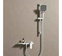 Mitigeur Baignoire Mural Cascade Mitigeur Bain Douche Mural Entraxe 150 Robinet Salle Bain avec Barre de Douche,Chromé