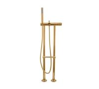Mitigeur baignoire sur pied SEINA en laiton doré brossé H. 106 cm