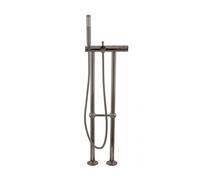 Mitigeur baignoire sur pied SEINA en laiton gris métal brossé H. 106 cm