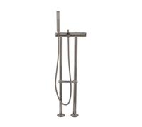 Mitigeur baignoire sur pied SEINA en laiton gris métal poli H. 106 cm