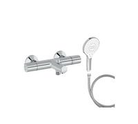 Mitigeur baignoire thermostatique Simone E25869-CP Chromé douchette Metro signature flexible métal anti-torsion 175 cm
