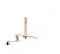 Mitigeur bain d’étagère avec douchette anticalcaire OR ROSE - TRES 21116103OP