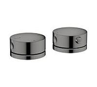 Mitigeur bain/douche 2 trous hansgrohe AXOR One 48470330 avec thermostat, chrome noir poli