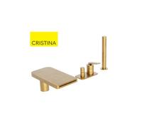 Mitigeur bain douche 4 trous sur gorge Or Brossé FOIL - CRISTINA ONDYNA FL18196P