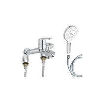 Mitigeur bain-douche Aimé Chromé avec pommeau Metro signature, flexible et colonnettes Idro'Flex