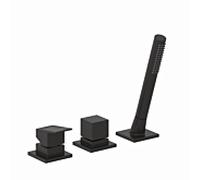 Mitigeur bain-douche DECUS Kludi 544473975, remplissage à distance 3 trous, noir mat