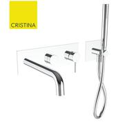 Mitigeur bain douche Façade 2 sorties avec douchette Chromé PHI - CRISTINA ONDYNA PH10251